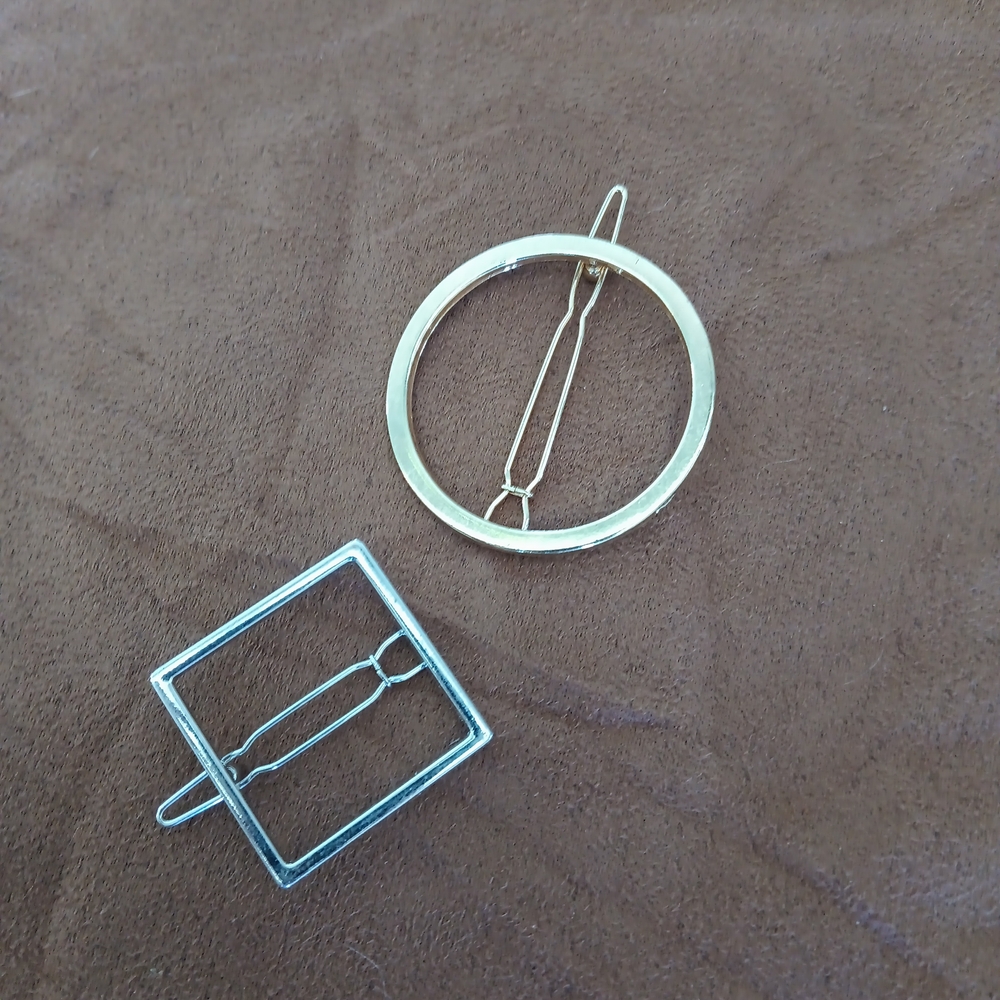 Minimal Metal Hair Clips - Gold & Silver Geometric Set